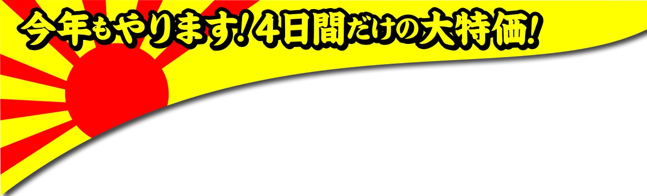 今年もやります!3日間だけの大特価!